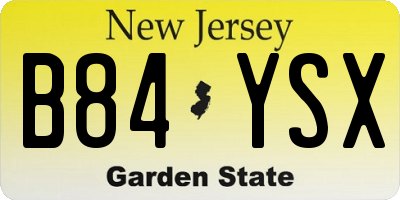 NJ license plate B84YSX