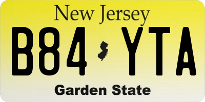 NJ license plate B84YTA