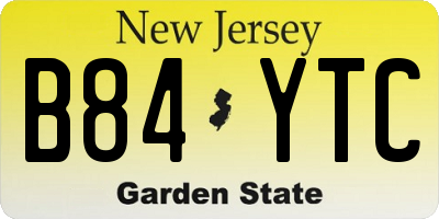NJ license plate B84YTC