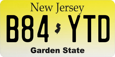 NJ license plate B84YTD