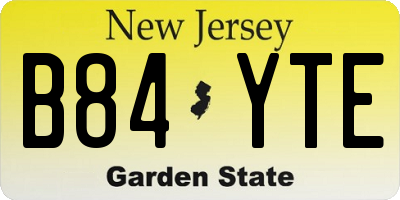 NJ license plate B84YTE