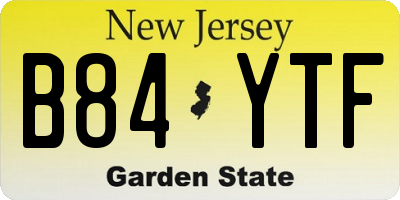 NJ license plate B84YTF