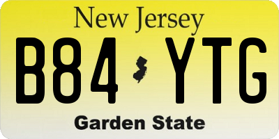 NJ license plate B84YTG