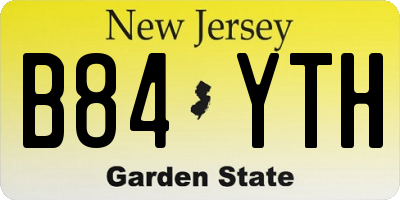 NJ license plate B84YTH