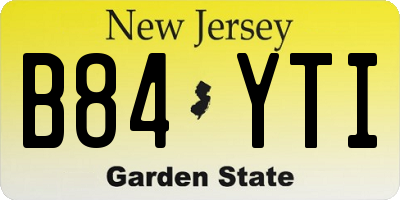 NJ license plate B84YTI