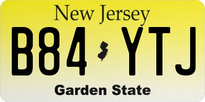 NJ license plate B84YTJ