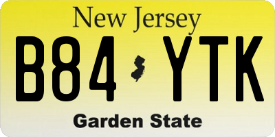 NJ license plate B84YTK
