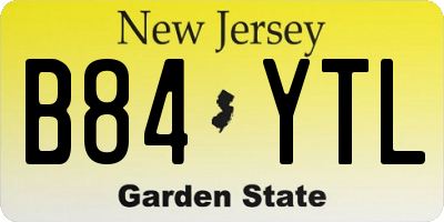NJ license plate B84YTL
