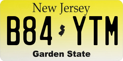 NJ license plate B84YTM