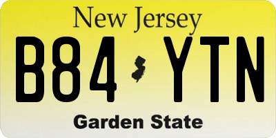 NJ license plate B84YTN