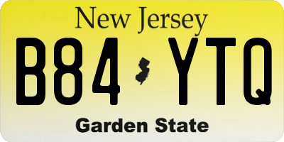 NJ license plate B84YTQ