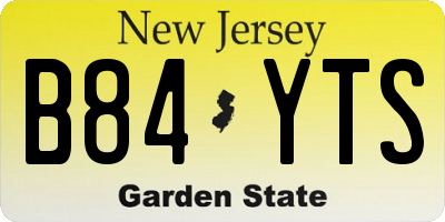 NJ license plate B84YTS
