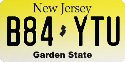 NJ license plate B84YTU
