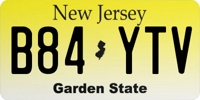 NJ license plate B84YTV