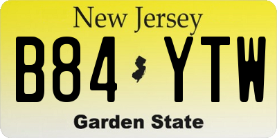 NJ license plate B84YTW