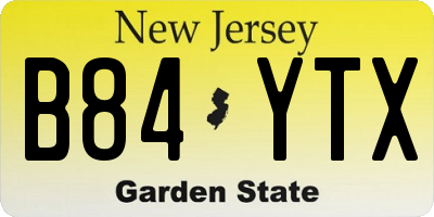 NJ license plate B84YTX