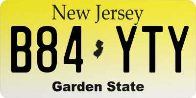 NJ license plate B84YTY