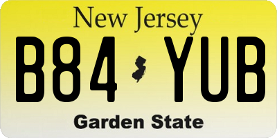 NJ license plate B84YUB