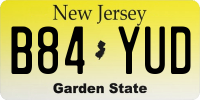 NJ license plate B84YUD