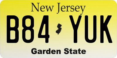 NJ license plate B84YUK