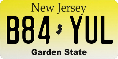 NJ license plate B84YUL