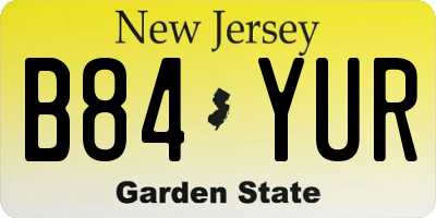 NJ license plate B84YUR