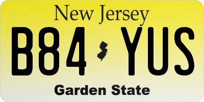 NJ license plate B84YUS