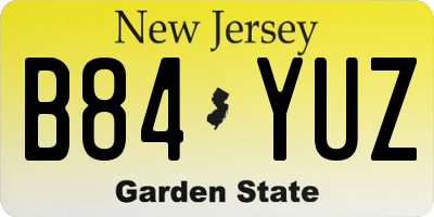 NJ license plate B84YUZ