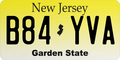 NJ license plate B84YVA