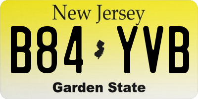 NJ license plate B84YVB