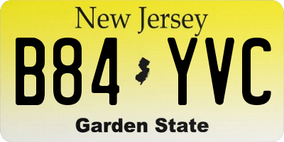 NJ license plate B84YVC