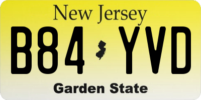 NJ license plate B84YVD