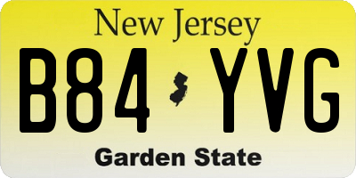 NJ license plate B84YVG