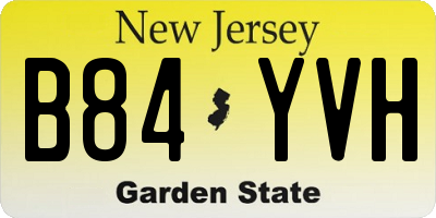 NJ license plate B84YVH