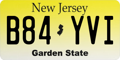 NJ license plate B84YVI
