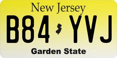 NJ license plate B84YVJ