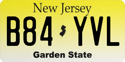 NJ license plate B84YVL
