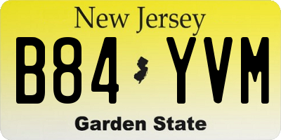 NJ license plate B84YVM