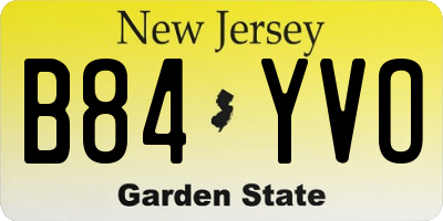 NJ license plate B84YVO