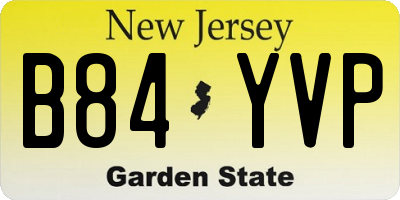 NJ license plate B84YVP
