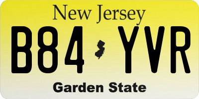 NJ license plate B84YVR