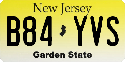 NJ license plate B84YVS