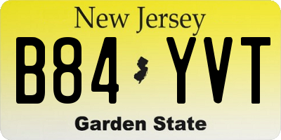 NJ license plate B84YVT