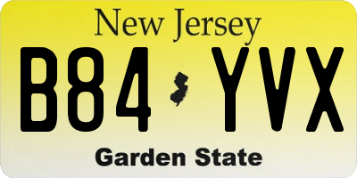 NJ license plate B84YVX