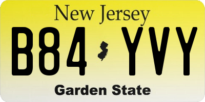 NJ license plate B84YVY
