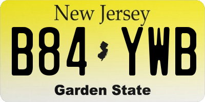 NJ license plate B84YWB