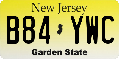NJ license plate B84YWC