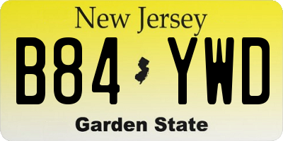 NJ license plate B84YWD