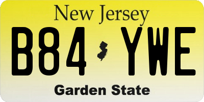 NJ license plate B84YWE