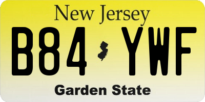 NJ license plate B84YWF